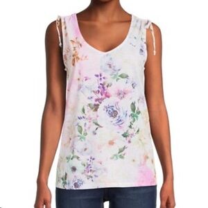 Concepts Women's Sublimation Tie Shoulder Tank Top Shirt 3X 22 Watercolor